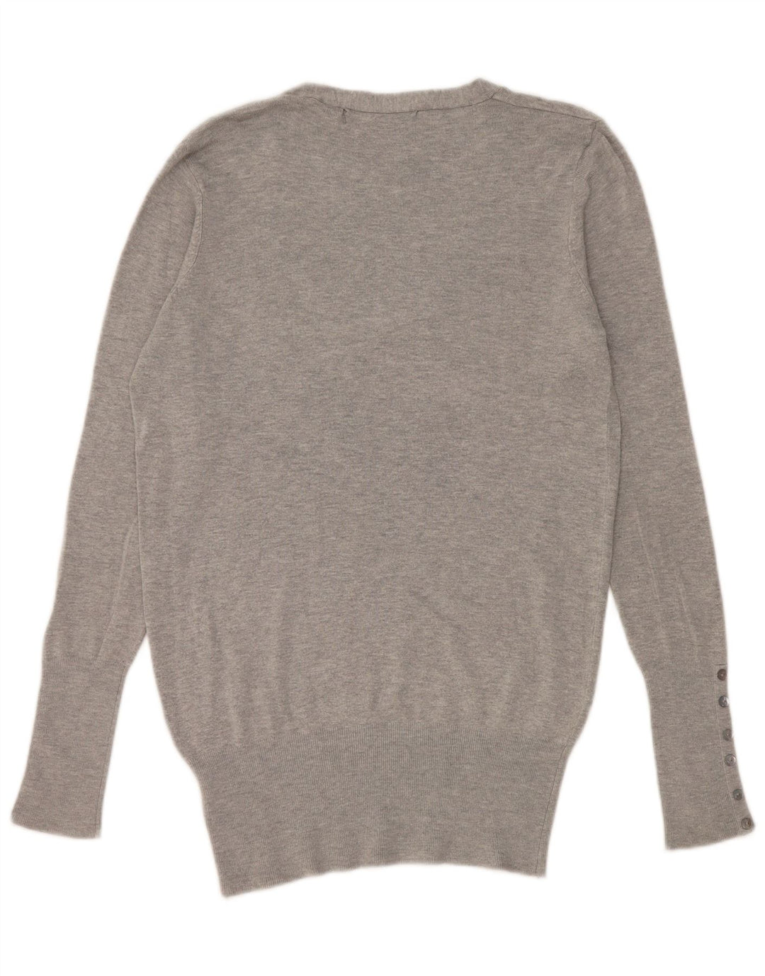 Zara Damen-Pullover mit V-Ausschnitt, Gr. 42, Größe L, grau, Viskose