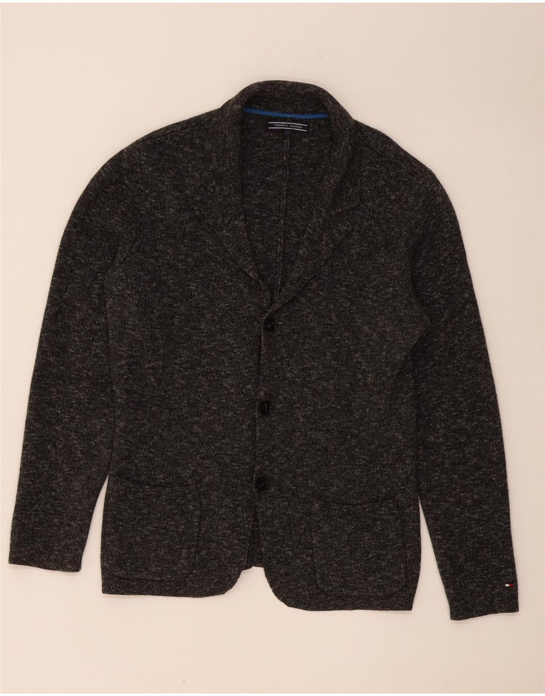 TOMMY HILFIGER Herren 3-Knopf-Blazerjacke UK 38 Mittelgrau meliert