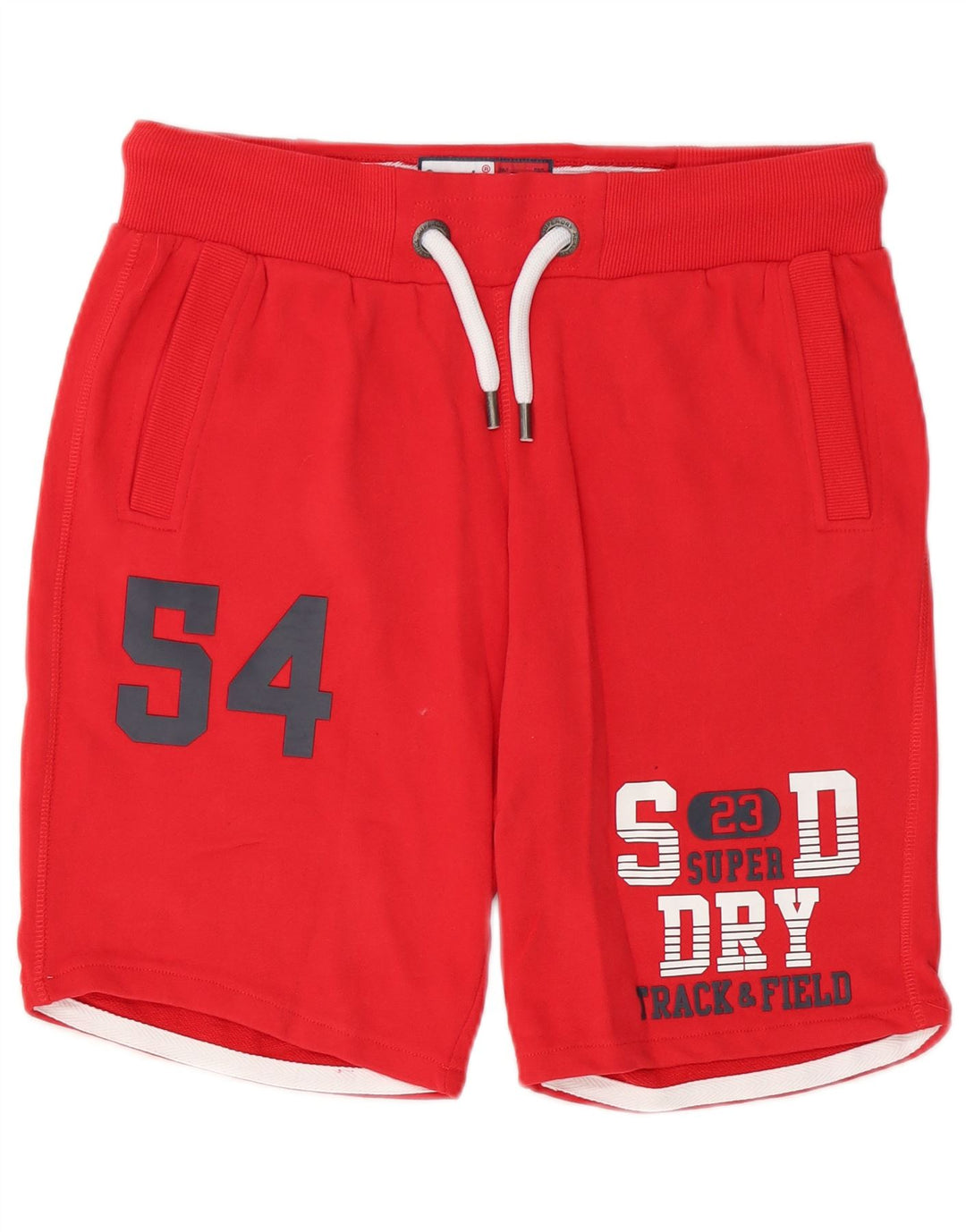 Superdry Herren-Sportshorts mit Grafik, Größe L, aus roter Baumwolle
