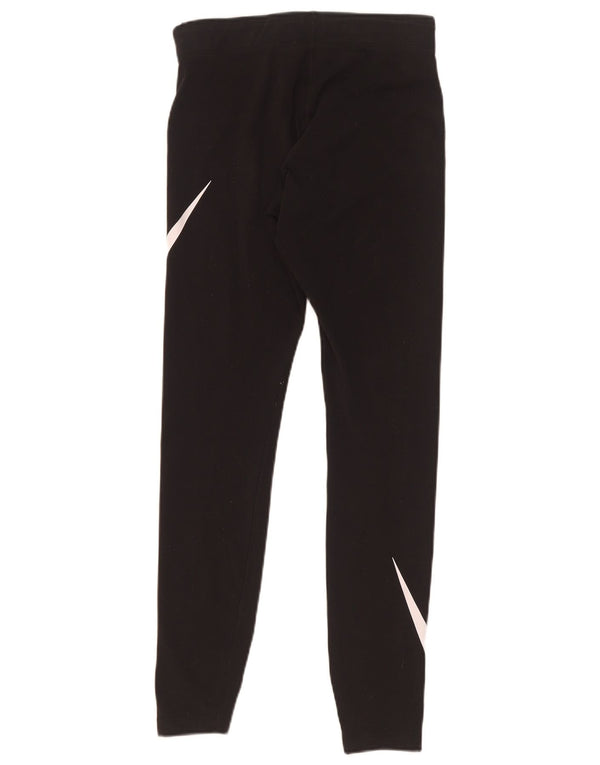 Nike Womens Graphic Leggings UK 8 Small Schwarz Baumwolle