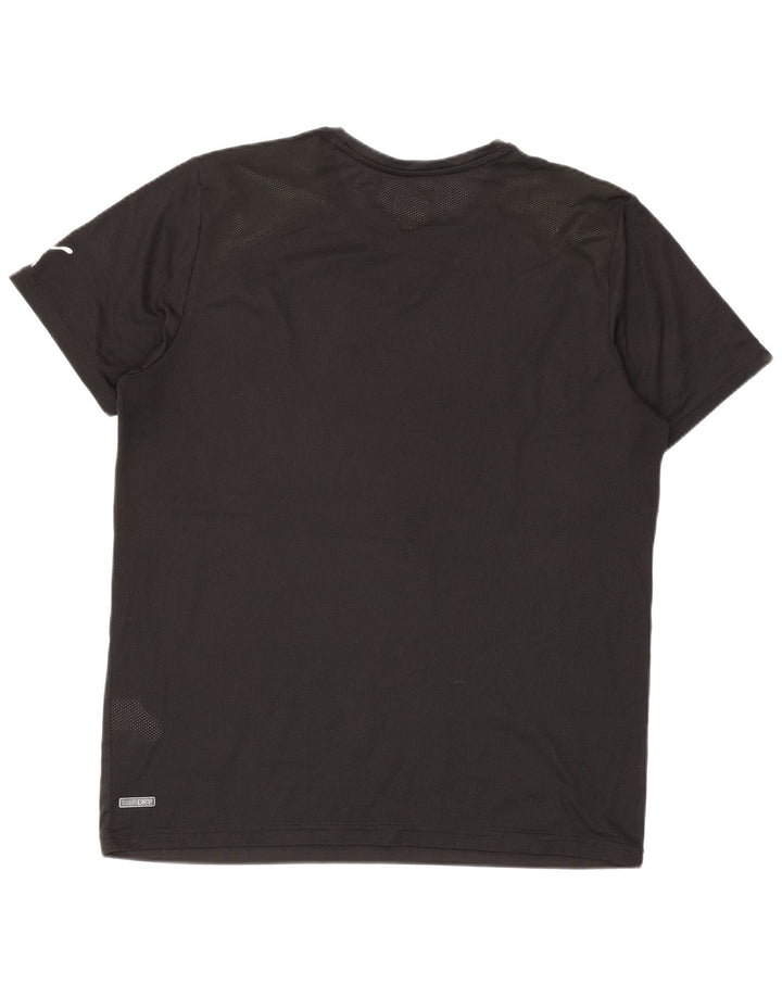 Puma Herren-T-Shirt mit Grafik, groß, schwarzes Farbblock-Polyester