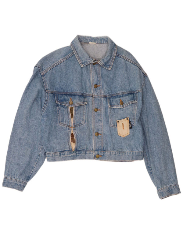Wild Damen Jeansjacke UK 14 Mittelblaue Baumwolle