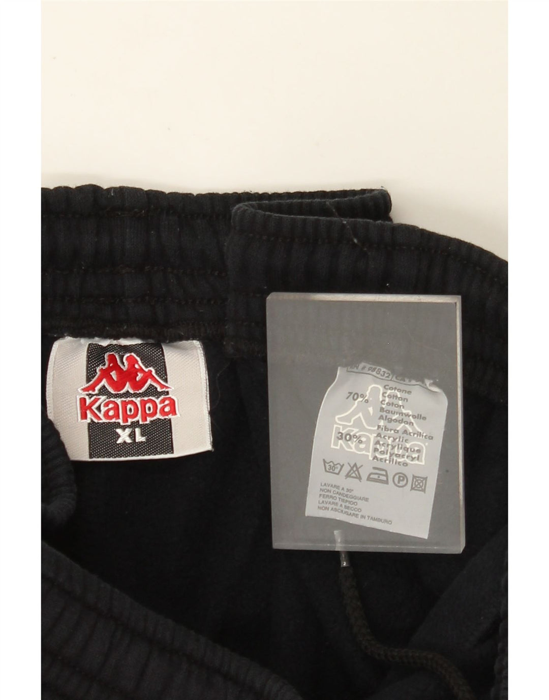 KAPPA Herren-Trainingshose XL, schwarze Baumwolle