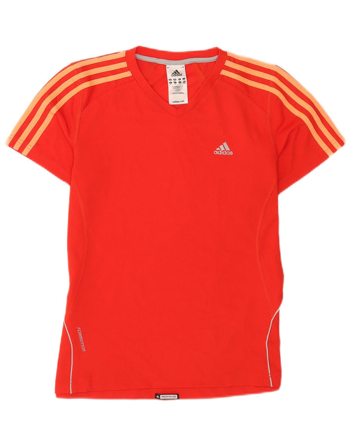 Adidas Damen T-Shirt Top UK 14 Mittelrot Polyester Sport