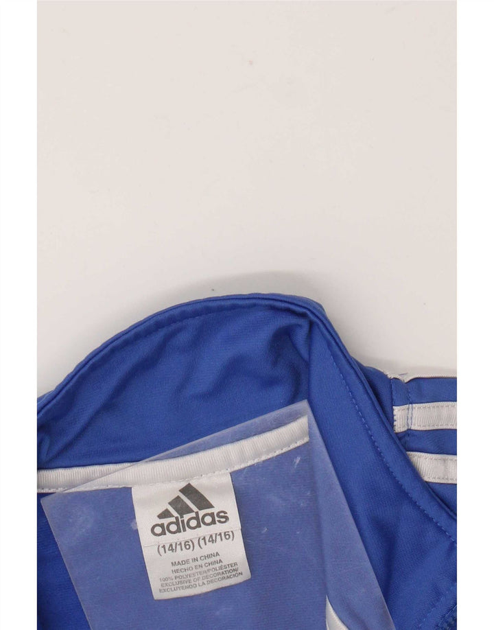 Adidas Jungen Grafik-Trainingsanzug-Top-Jacke, 14–15 Jahre, groß, blaues Polyester