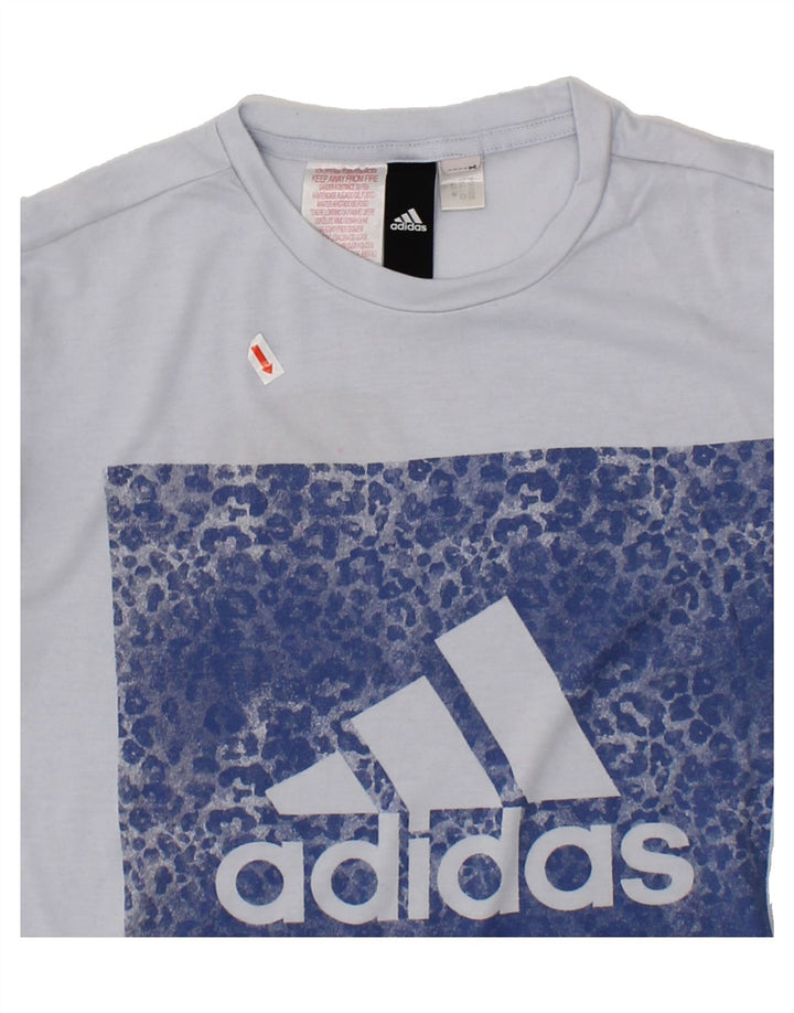 ADIDAS Boys Graphic T-Shirt Top 8-9 Years Blue Vintage Adidas and Second-Hand Adidas from Messina Hembry 