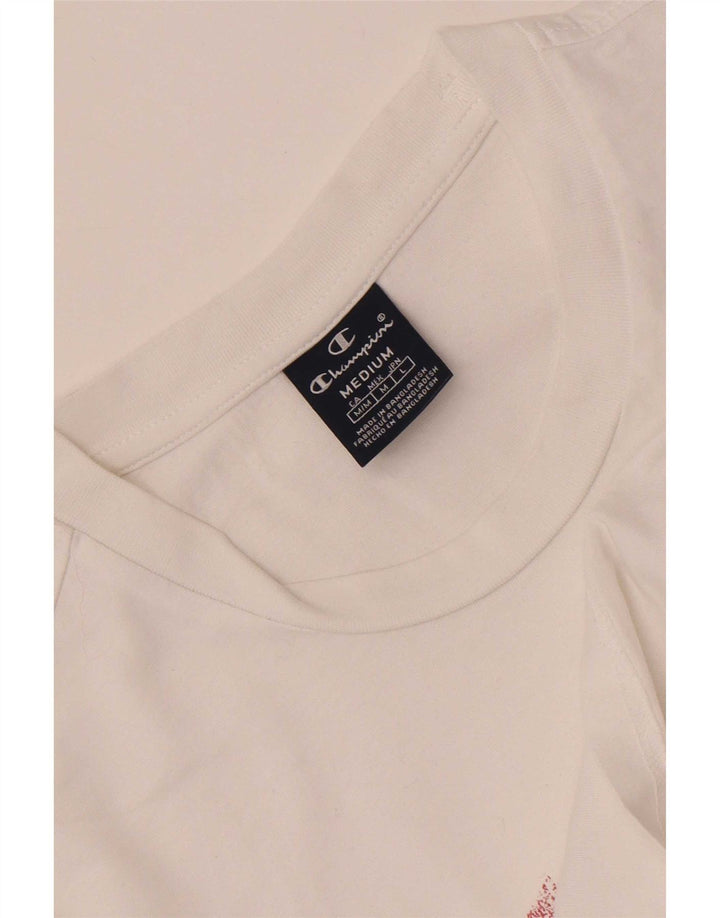 Champion Herren Grafik-T-Shirt-Oberteil Mittelweiß