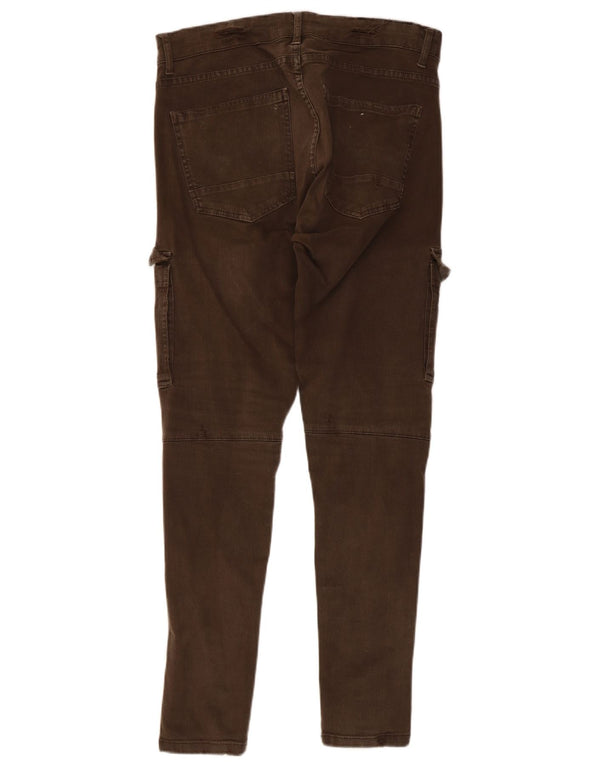 Zara Herren Slim Cargohose EU 44 Large W34 L29 Khaki
