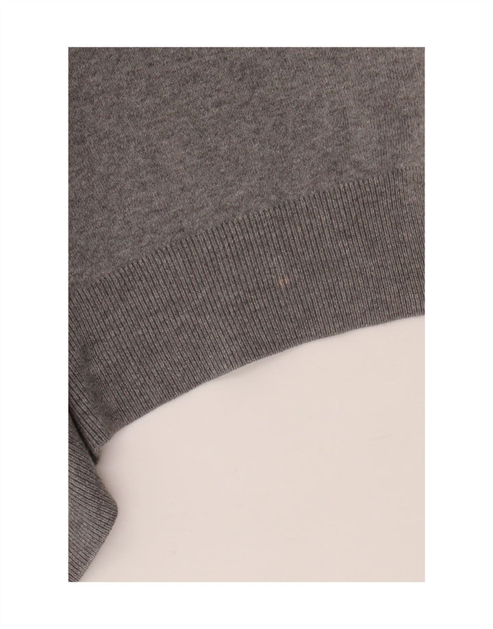 POLO RALPH LAUREN Herren-Pullover mit V-Ausschnitt aus mittelgrauer Baumwolle