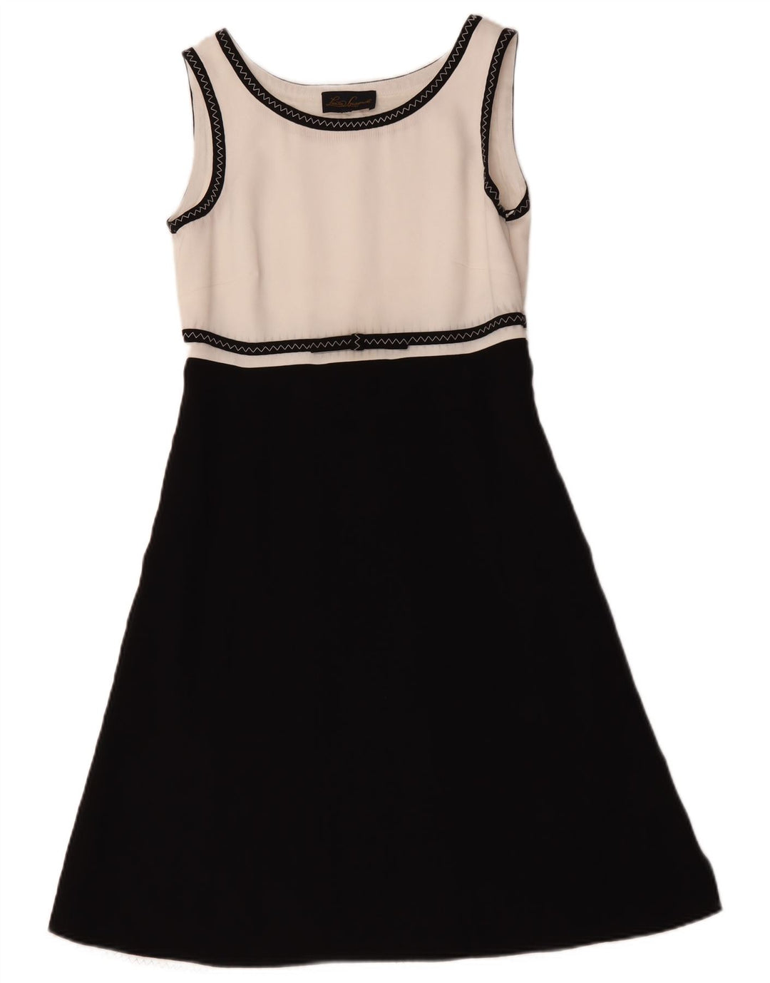Luisa Spagnoli Damen A-Linien-Kleid IT 42 Medium Black Colourblock