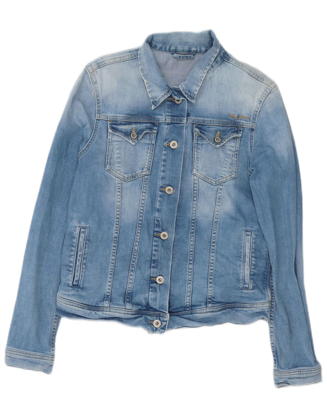 PEPE Jeans Damen Jeansjacke UK 14 Große blaue Baumwolle