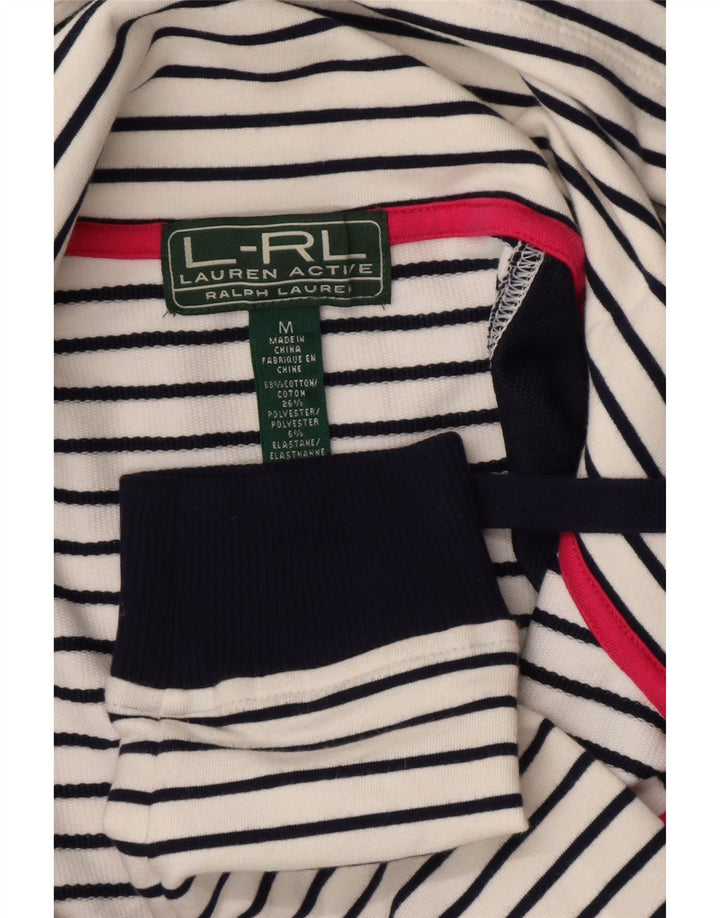 Ralph Lauren Damen-Trainingsanzugoberteil, UK-Gr. 12, mittelweiß, nautisch