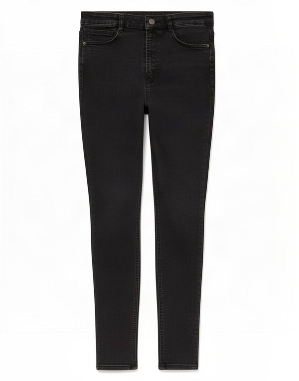 Zara Damen High Rise Skinny Jeans EU 40 Medium W30 L26 Schwarze Baumwolle