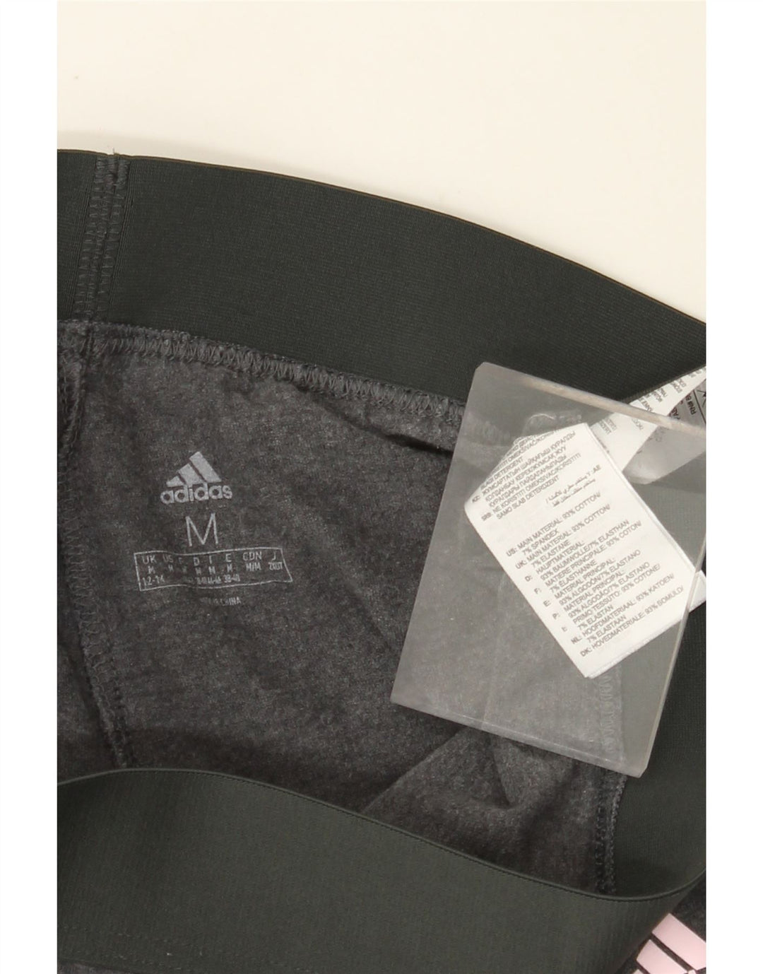 ADIDAS Damen Leggings UK 12/14 Mittelgraue Baumwolle