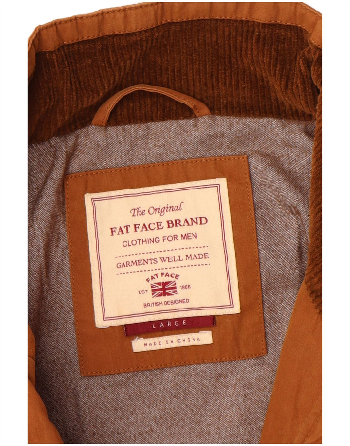 FAT FACE Herren Bomberjacke UK 40 Große braune Baumwolle