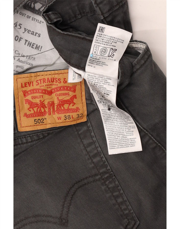 Levi's Herren 502 Tapered Jeans W38 L32 Graue Baumwolle