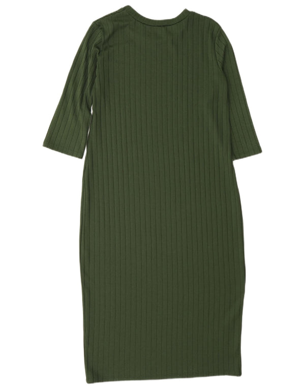 Zara Damen Pulloverkleid mit 3/4-Ärmeln, UK 12, Mittelgrün