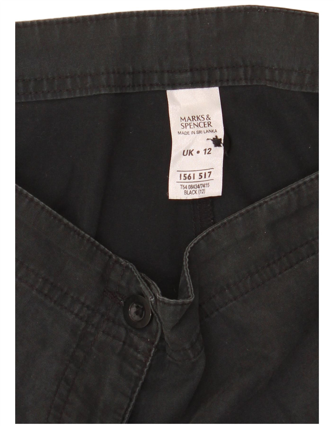 Marks & Spencer Damen Chinoshorts UK 12 Medium W32 Schwarze Baumwolle
