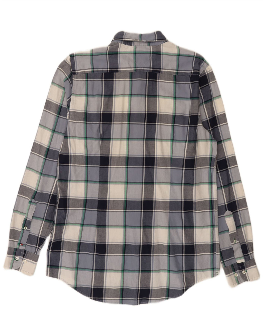 Tommy Hilfiger Herren-Slim-Fit-Hemd, groß, blau kariert, Baumwolle