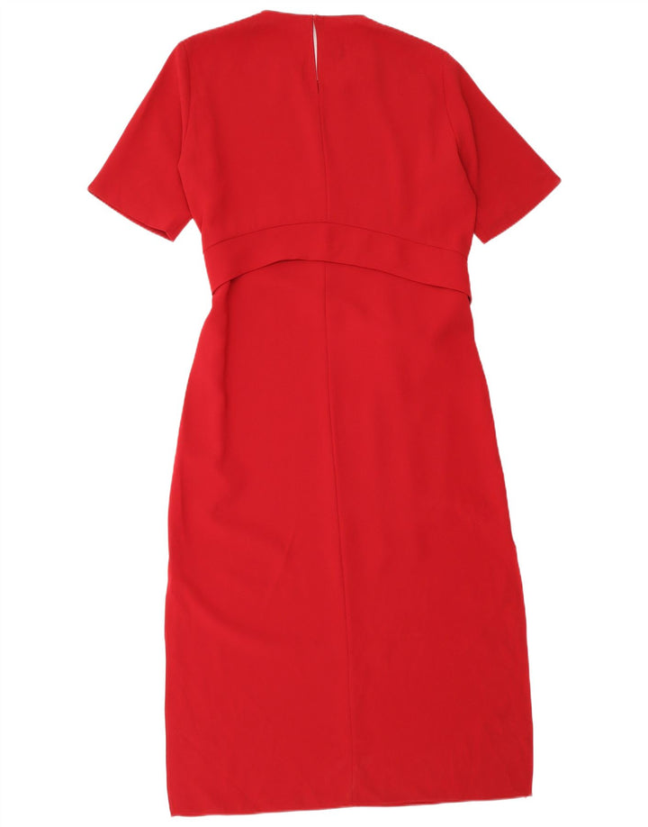 Zara Damen Maxikleid UK 14 Mittelrotes Polyester
