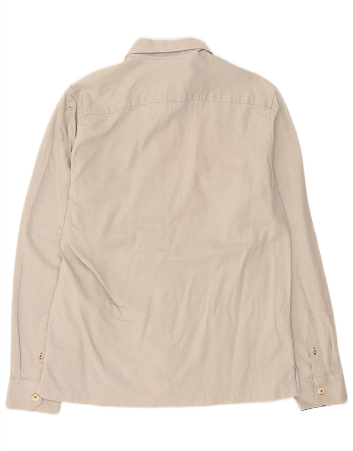 Ted Baker Herrenhemd, Größe 3, klein, cremefarbene Baumwolle