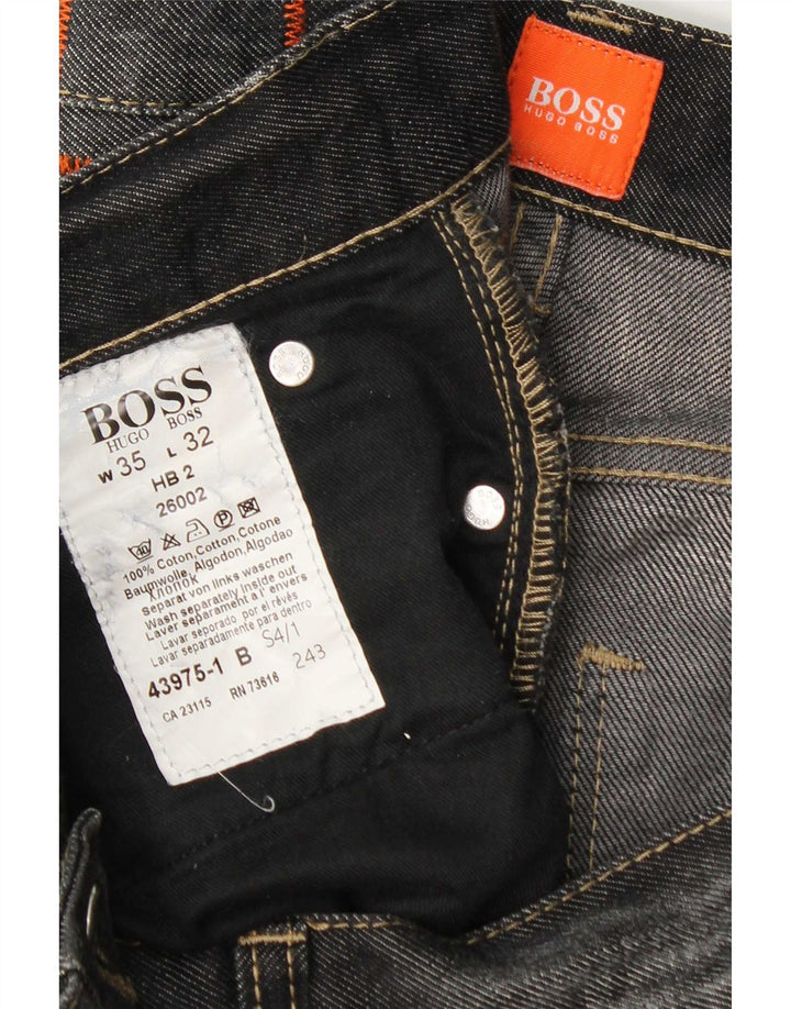 Hugo Boss Herren Straight Jeans W35 L32 Graue Baumwolle