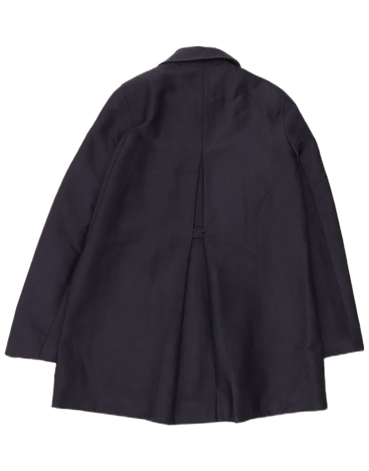 Zara Damen Mantel UK 14 Medium Marineblau Baumwolle
