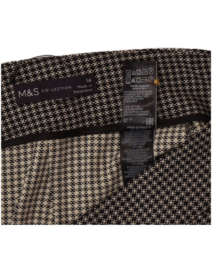 Marks & Spencer Damen Minirock UK 14 Medium W30 Schwarzer Hahnentritt