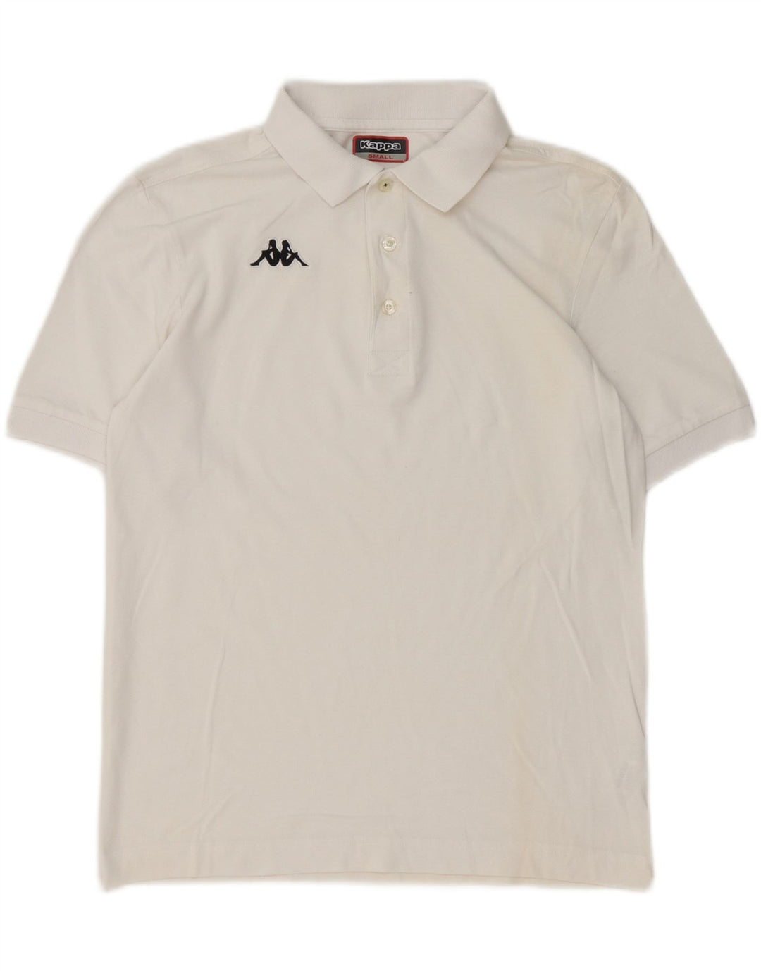 Kappa Herren-Poloshirt, Größe S, weiße Baumwolle