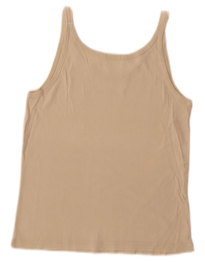 Benetton Damen Cami Top UK 10 Small Beige Baumwolle