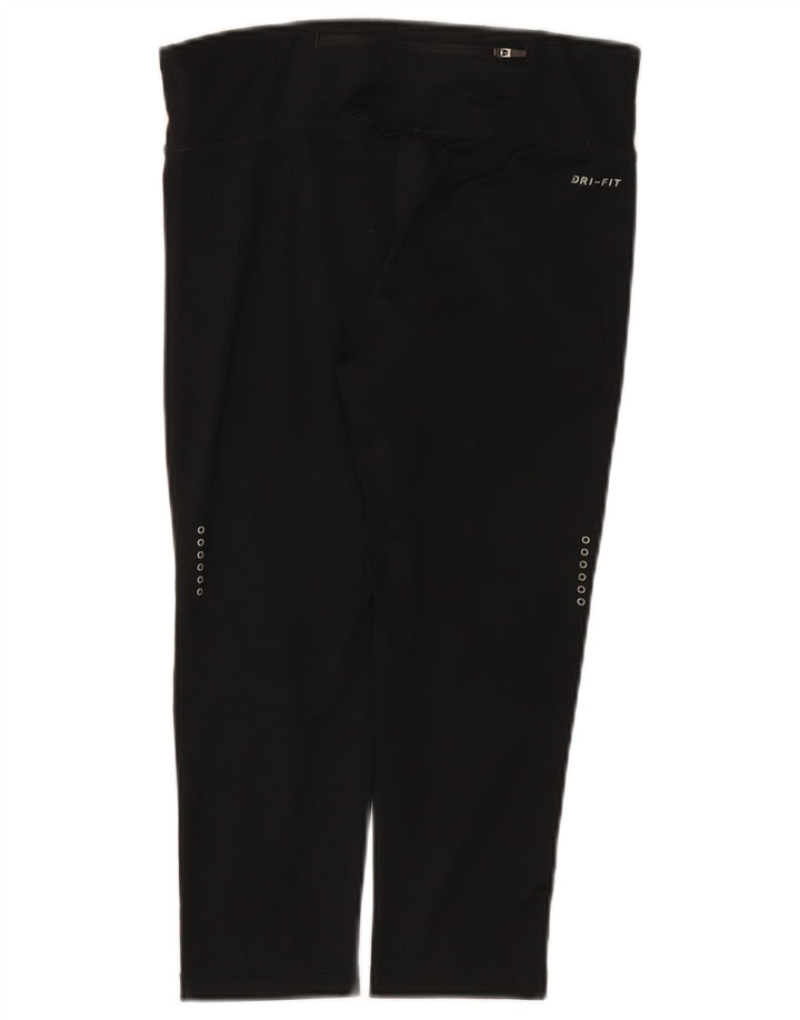 Nike Damen Dri Fit Capri Leggings UK 8 Small Schwarz