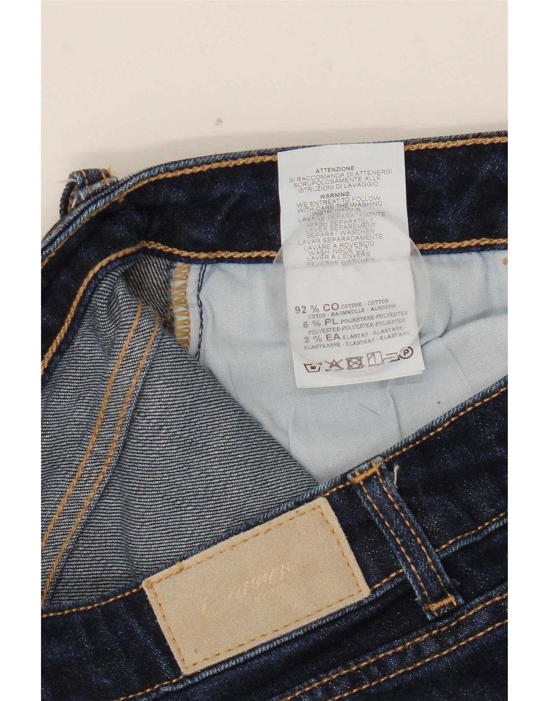 Carrera Damen Slim Cropped Jeans IT 44 Medium W29 L25 Marineblau Baumwolle