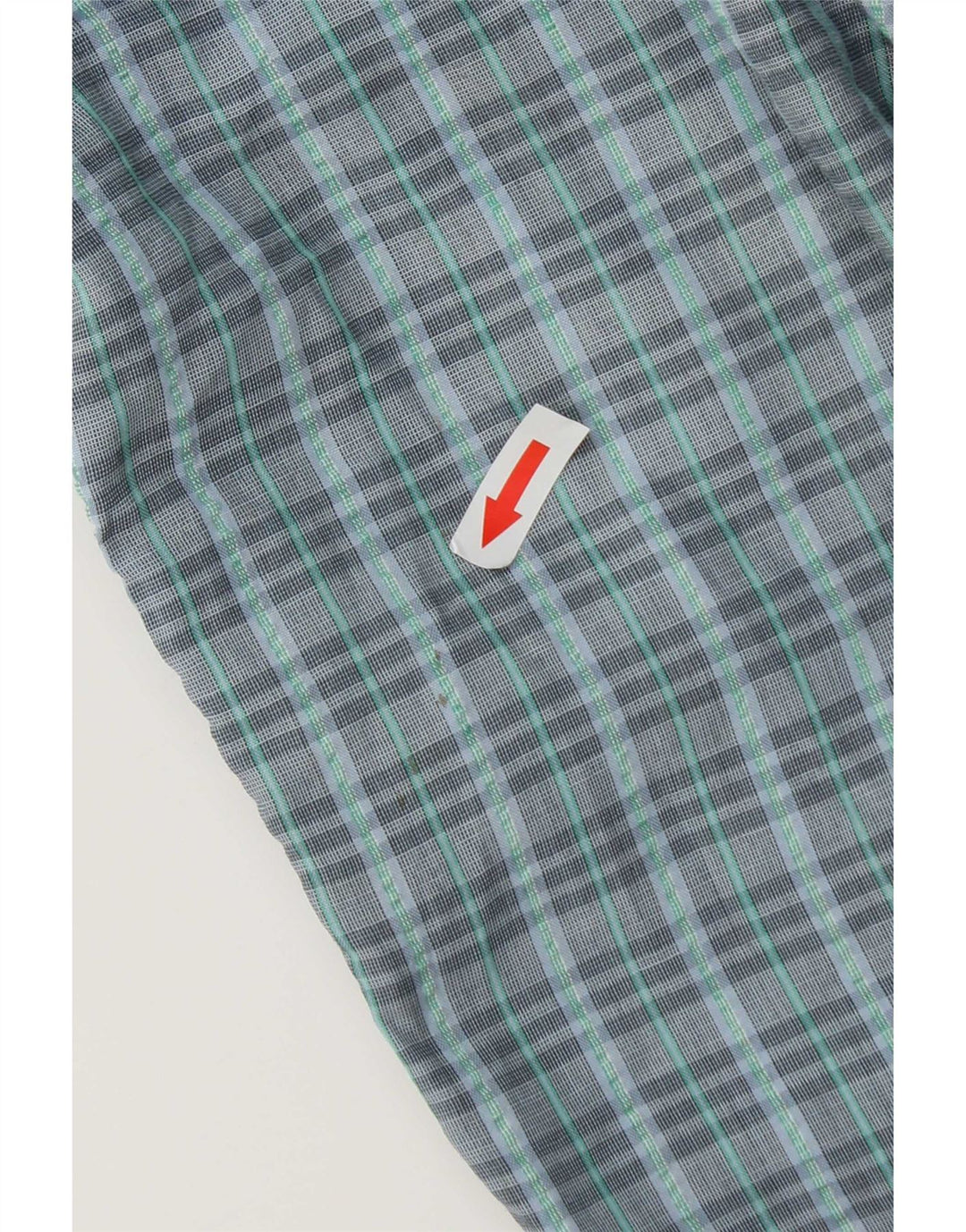 Vintage Herren-Chinohose mit Pegged, W29, L31, blau kariertes Polyester