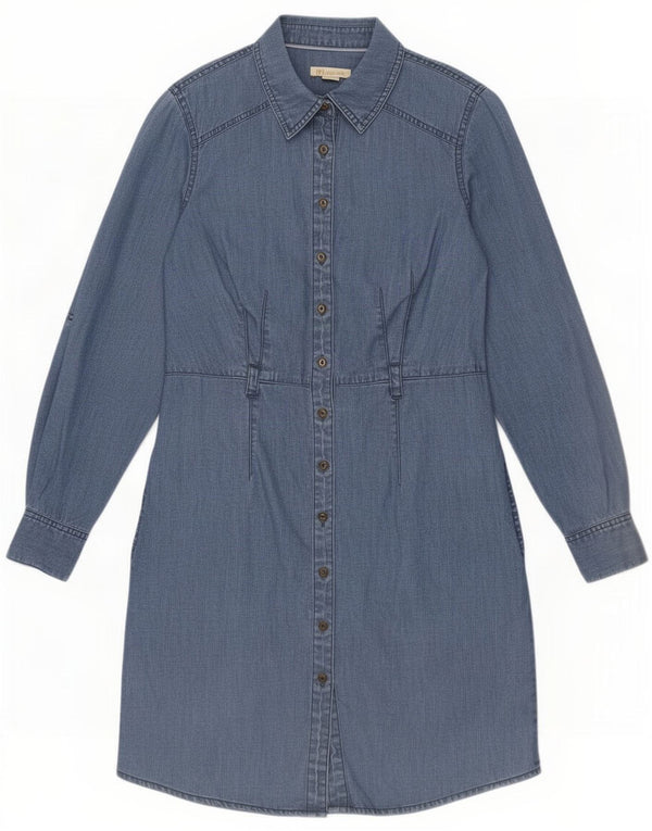 Monsoon Damen-Jeanskleid mit langen Ärmeln, Größe S, Blau, Baumwolle