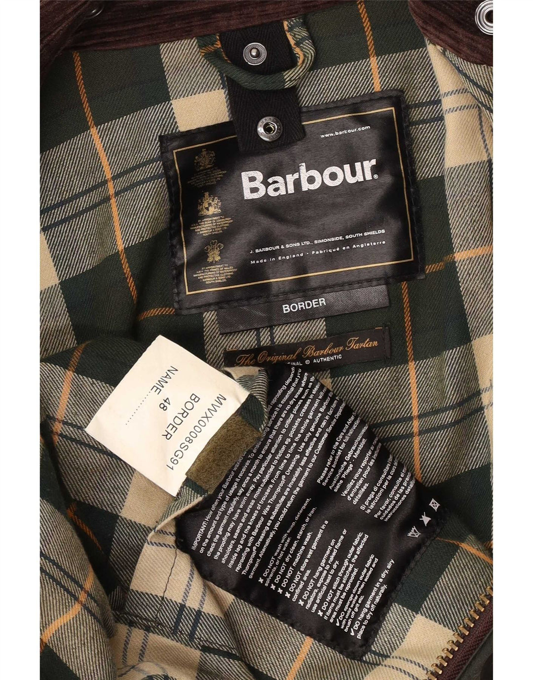 Barbour Herren Border Loose Fit Jacke aus gewachster Baumwolle EU 48 Mittelgrüne Baumwolle