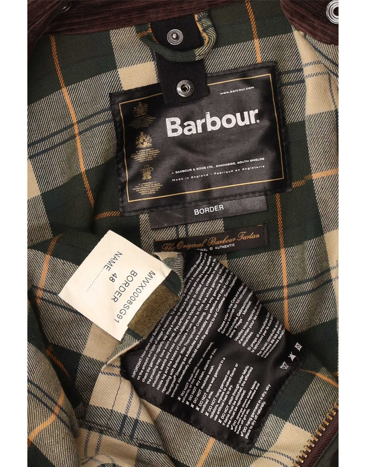 Barbour Herren Border Loose Fit Jacke aus gewachster Baumwolle EU 48 Mittelgrüne Baumwolle