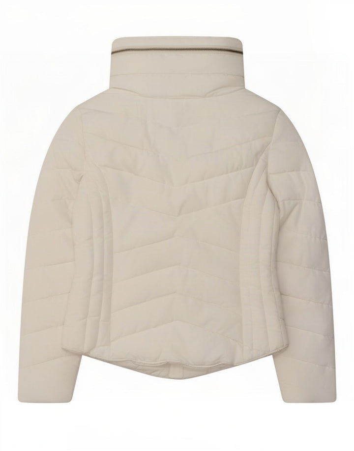 Zara Damen Wattierte Jacke UK 14 Large Weiß