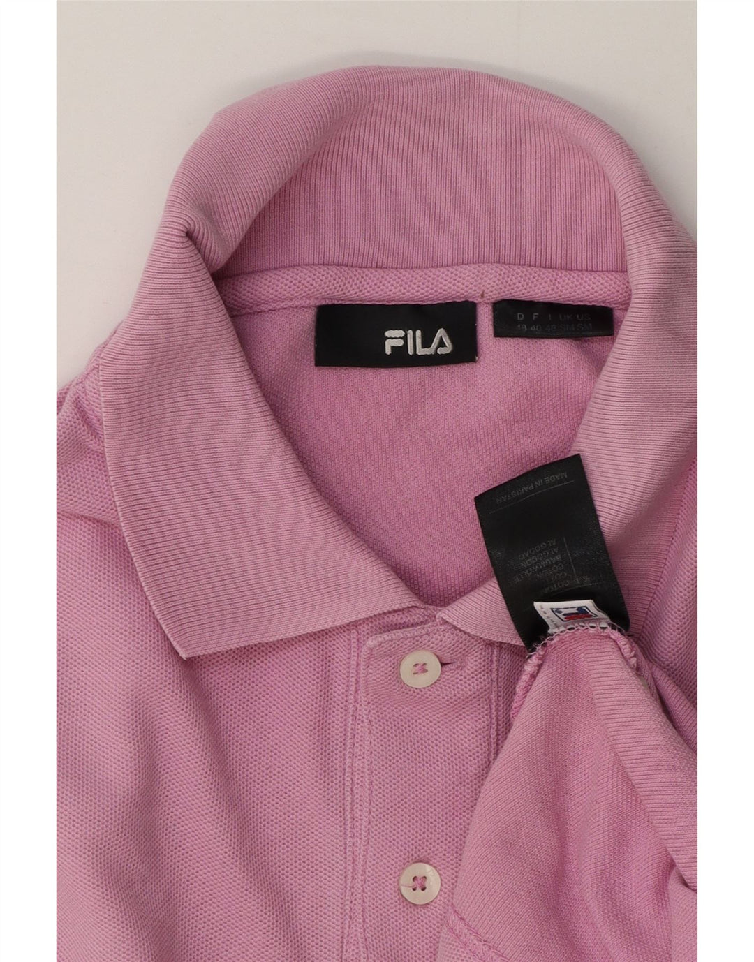 Fila Herren Poloshirt Small Rosa Baumwolle