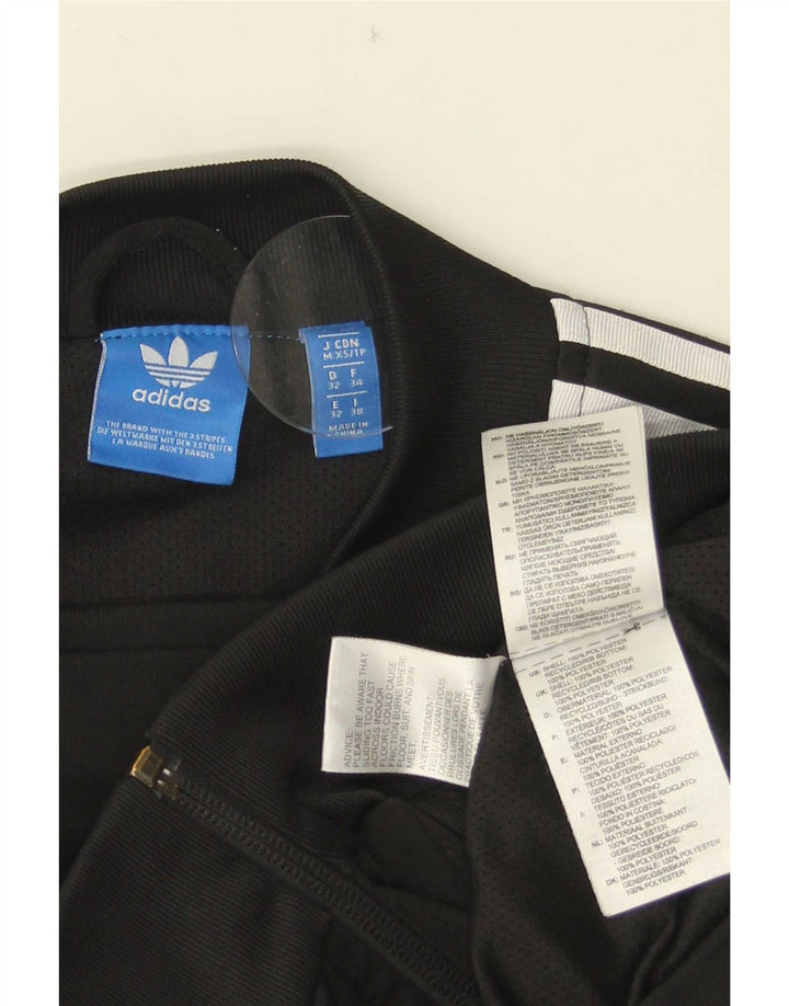 Adidas Damen Graphic Trainingsanzug Top Jacke UK 6 XS Schwarz Polyester