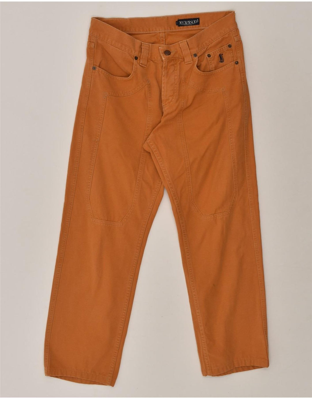 JECKERSON Mens Straight Casual Trousers W32 L26 Brown Cotton | Vintage Jeckerson | Thrift | Second-Hand Jeckerson | Used Clothing | Messina Hembry 