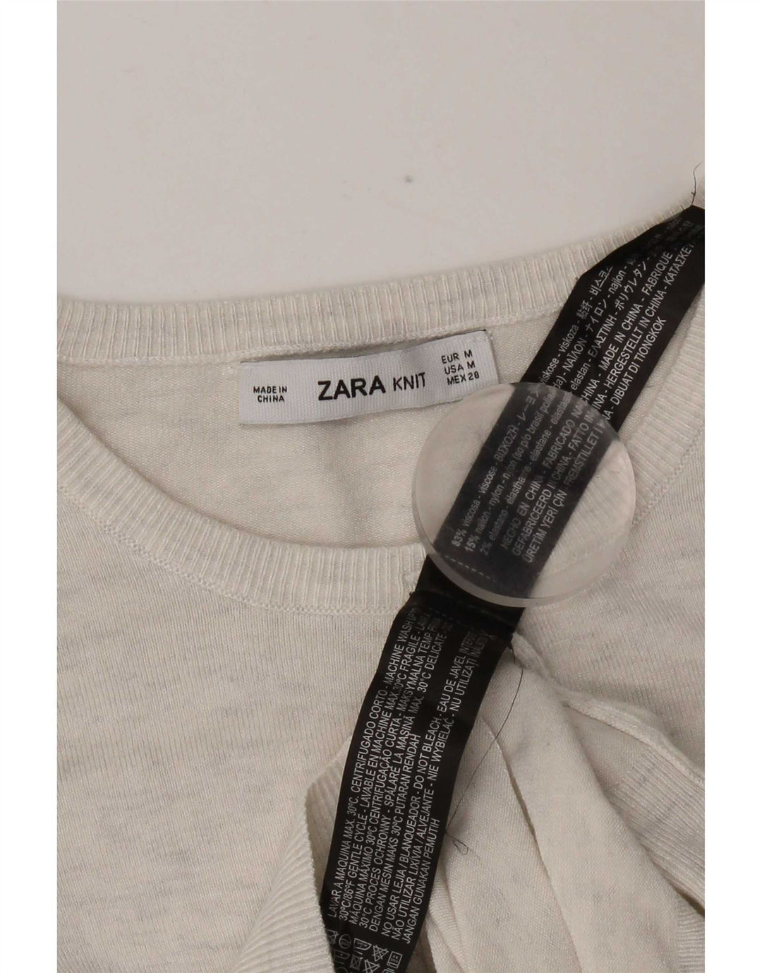 Zara Damen-Cardigan-Pullover UK 12 Mittelgrau gefleckte Viskose