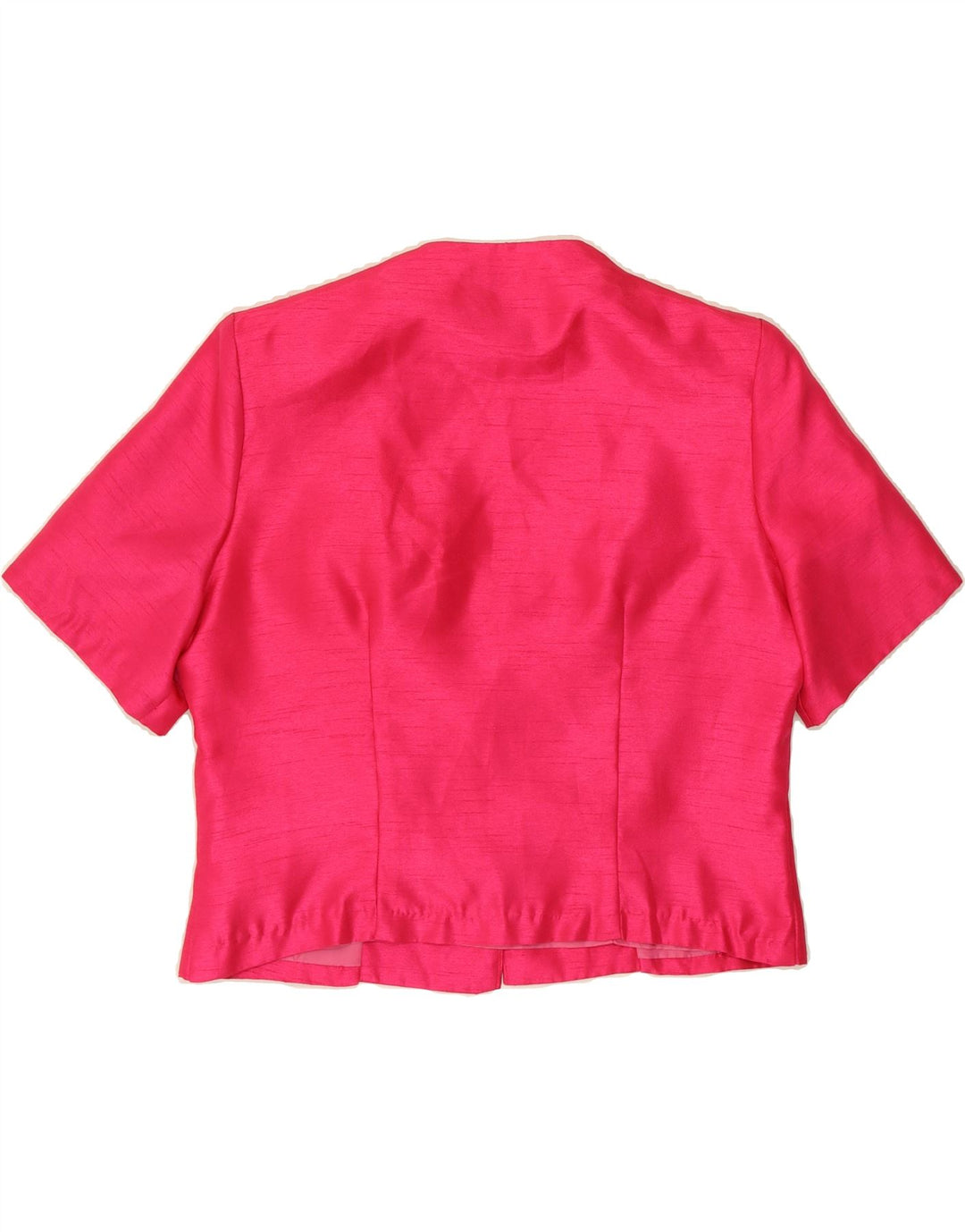 BROMLEY  Womens Crop 3 Button Short Sleeve Blazer Jacket UK 16 Large Pink Vintage Bromley and Second-Hand Bromley from Messina Hembry 