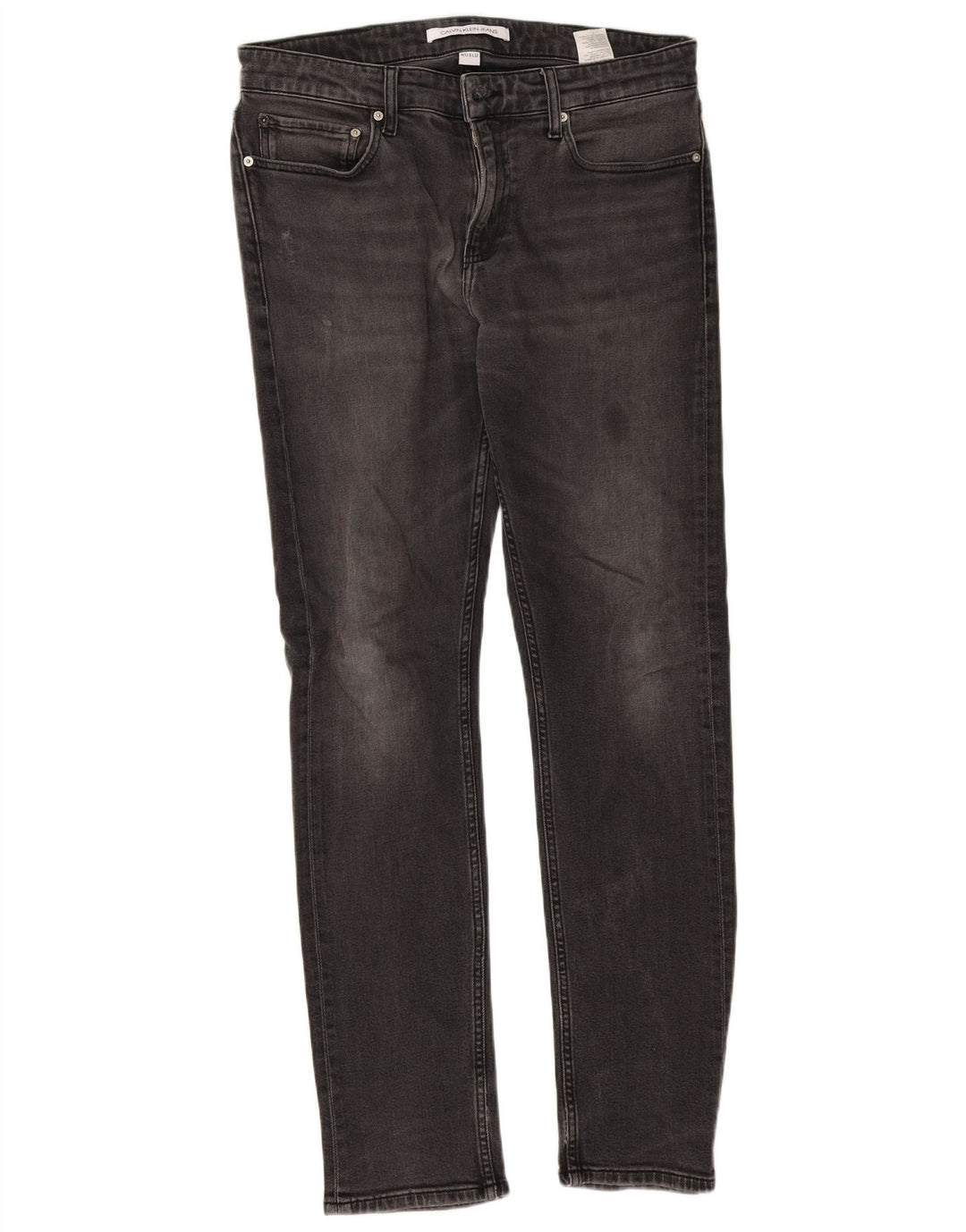 Calvin Klein Herren Slim Jeans W32 L32 Graue Baumwolle