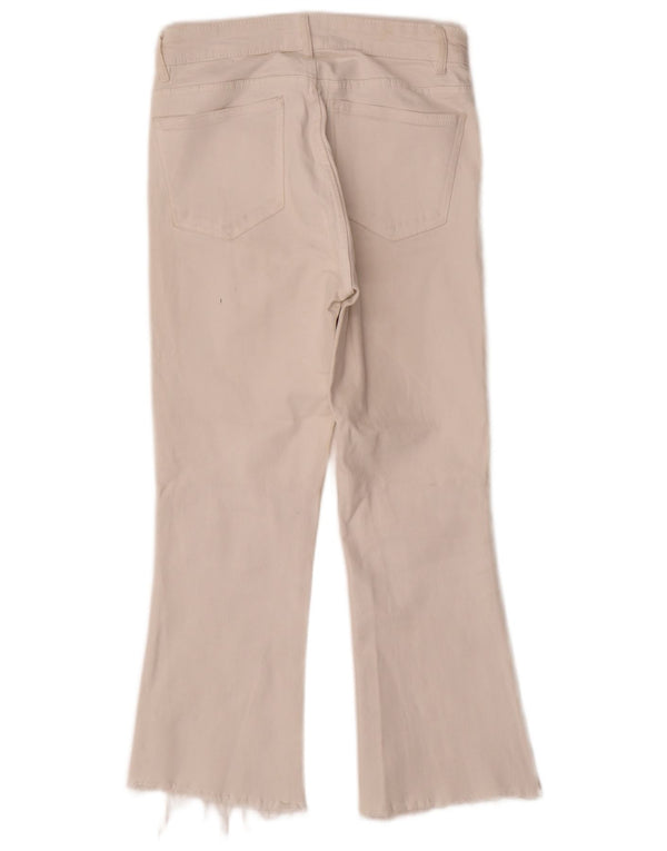 Zara Damen Bootcut Jeans EU 36 XS W26 L24 Weiße Baumwolle