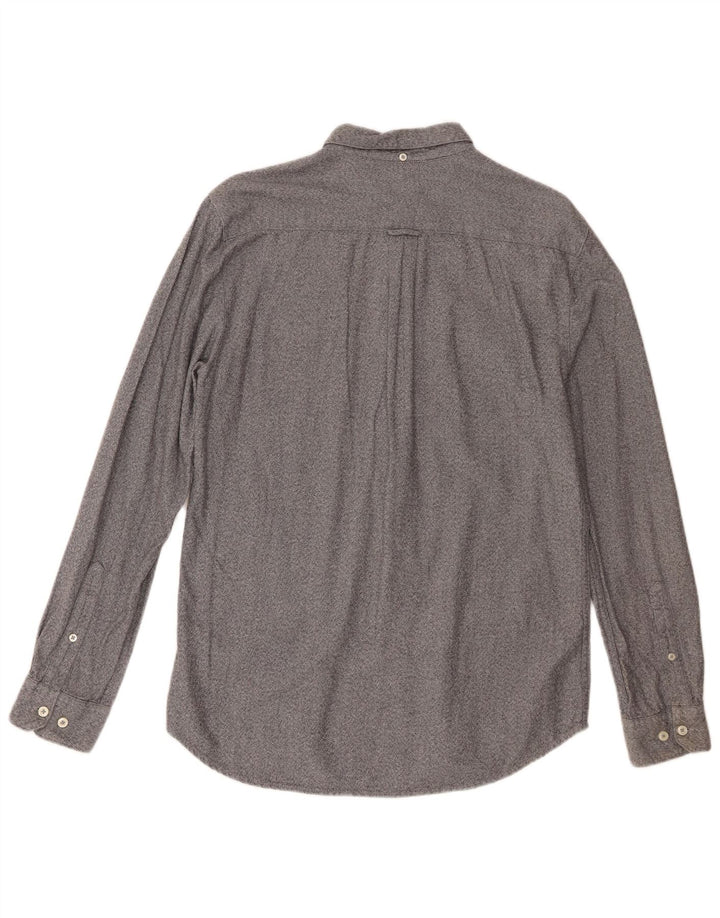 Farah Herren-Slim-Fit-Hemd, groß, aus grauer Baumwolle