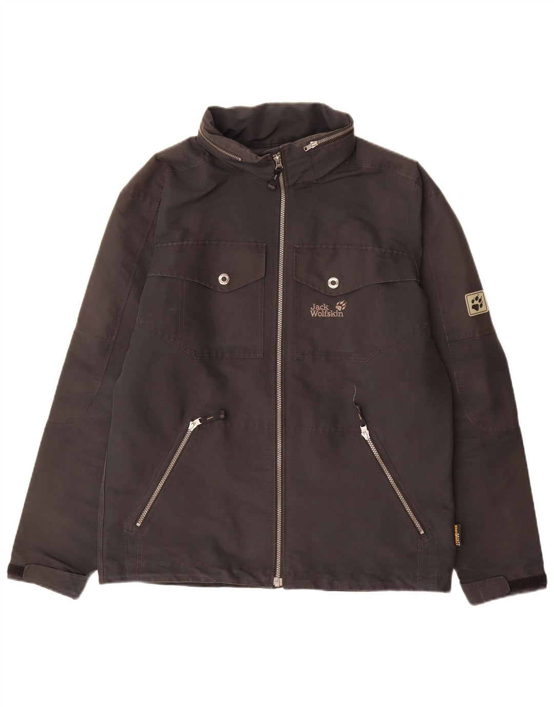 Jack Wolfskin Herren-Regenjacke mit Kapuze, UK 36/38, mittelschwarz, Polyester