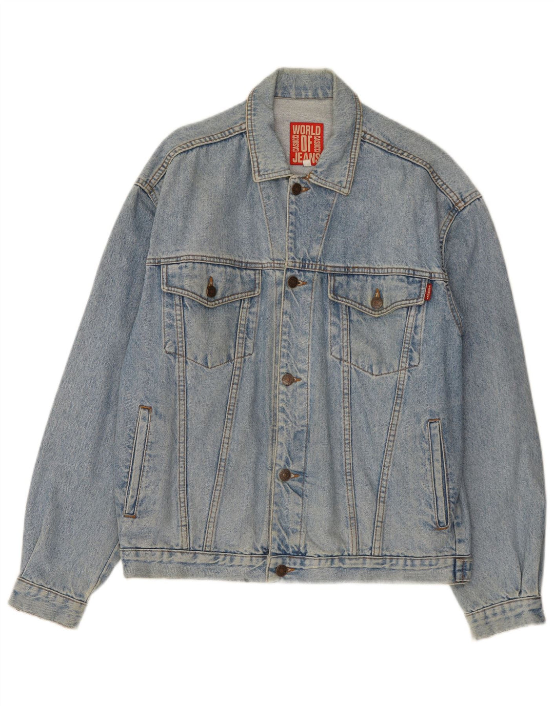 Casucci Herren Jeansjacke UK 40 Große blaue Baumwolle
