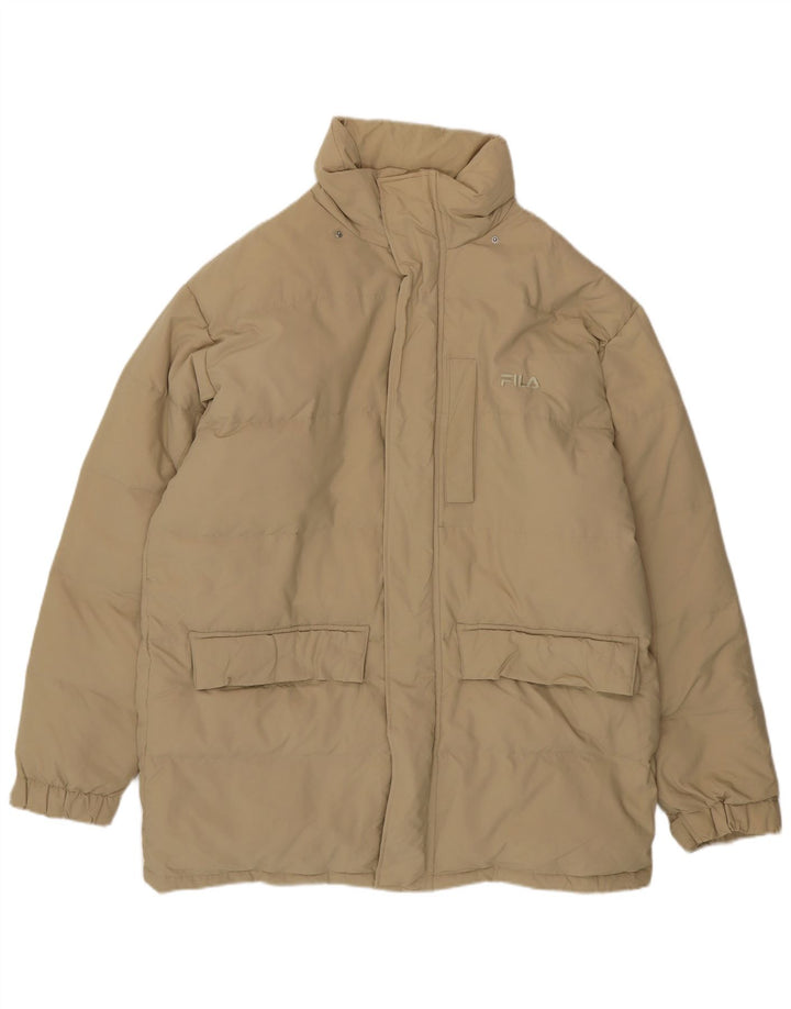 Fila Herren gepolsterter Mantel UK 40 Large Beige Nylon