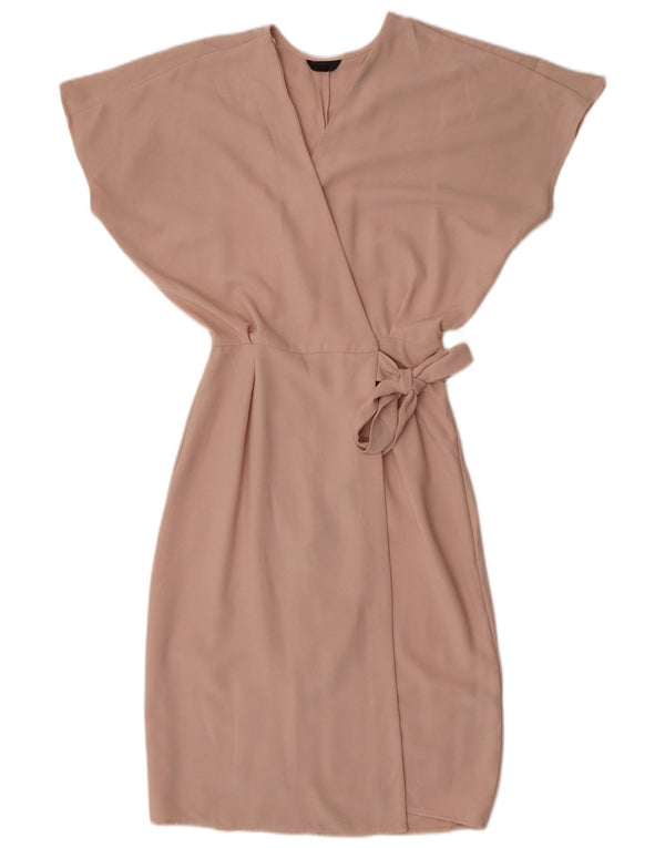 Topshop Damen Fledermaus-Wickelkleid UK 6 XS Beige Polyester