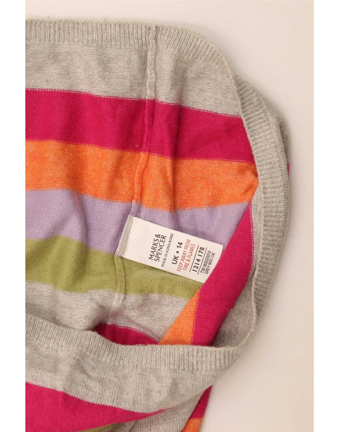 Marks & Spencer Damen-Pullover mit V-Ausschnitt, Gr. 14, Größe L, mehrfarbig